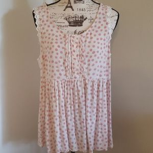 Lauren Conrad babydoll tank w/ lace trim, Large